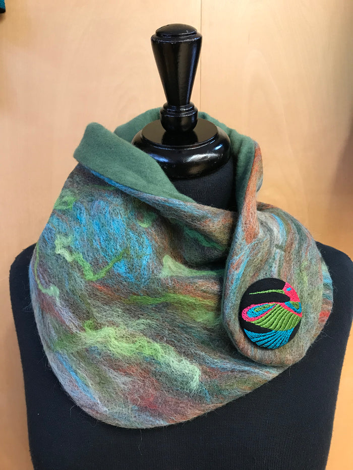 Hummingbird Spirit Felted Cowl with Nature’s Harmony Palette
