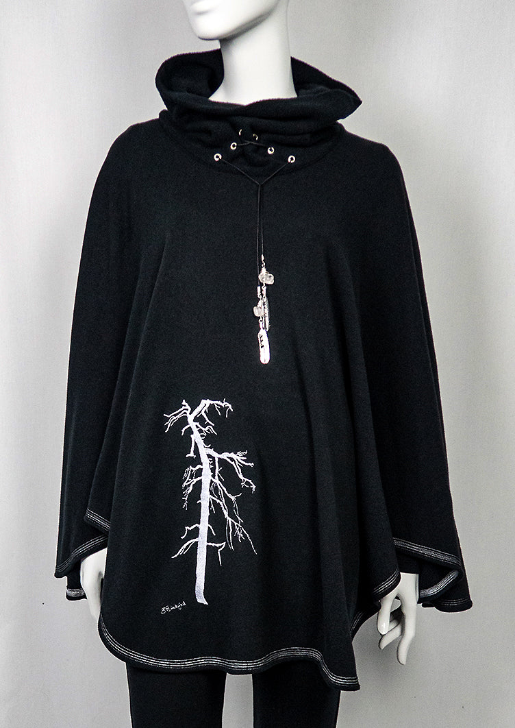 Fairytale Trees Poncho Charcoal popular