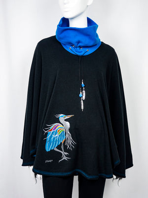 Rainbow Blue Heron Spirit Poncho